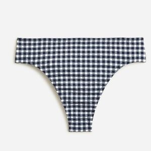 J CREW NWT Gingham Blue White Women's High Rise Bikini Bottoms 3XL